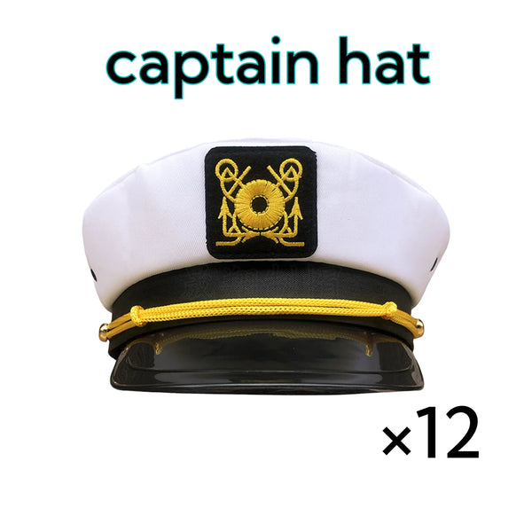 4-72PCS Captain Hats Adjustable White Sailors Hats Bachelorette Party Caps for Wedding Yacht Rock Theme Party Photo Props