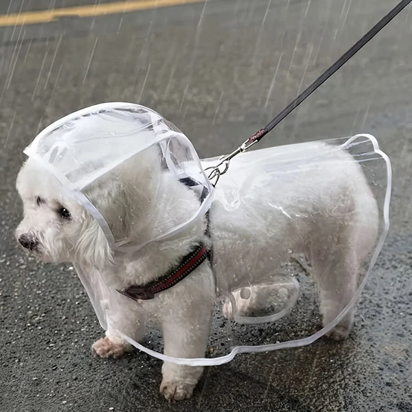 Transparent Waterproof Dog Raincoat, Raincoat for Small and Medium-Sized Dogs, Teddy and Bichon Frise Dog for Rainy Days Walking
