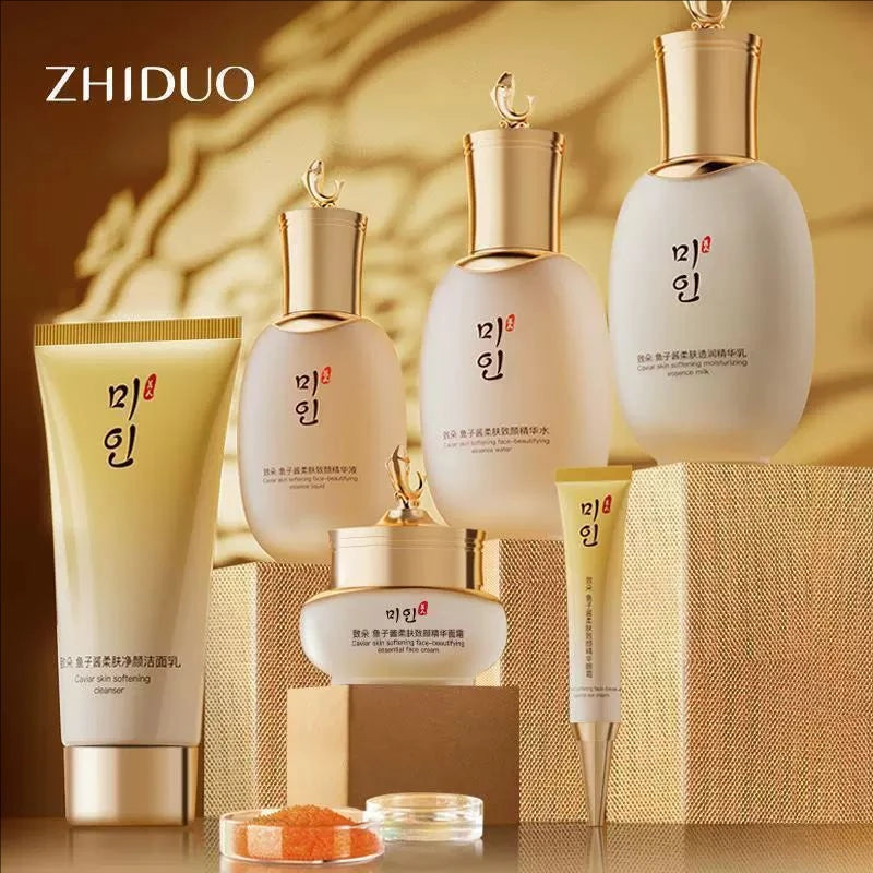 Facial Skin Care Set Caviar anti Wrinkle Hyaluronic Acid Face Serum Moisturizing Skincare Kit Beauty Health Korean Facial Care