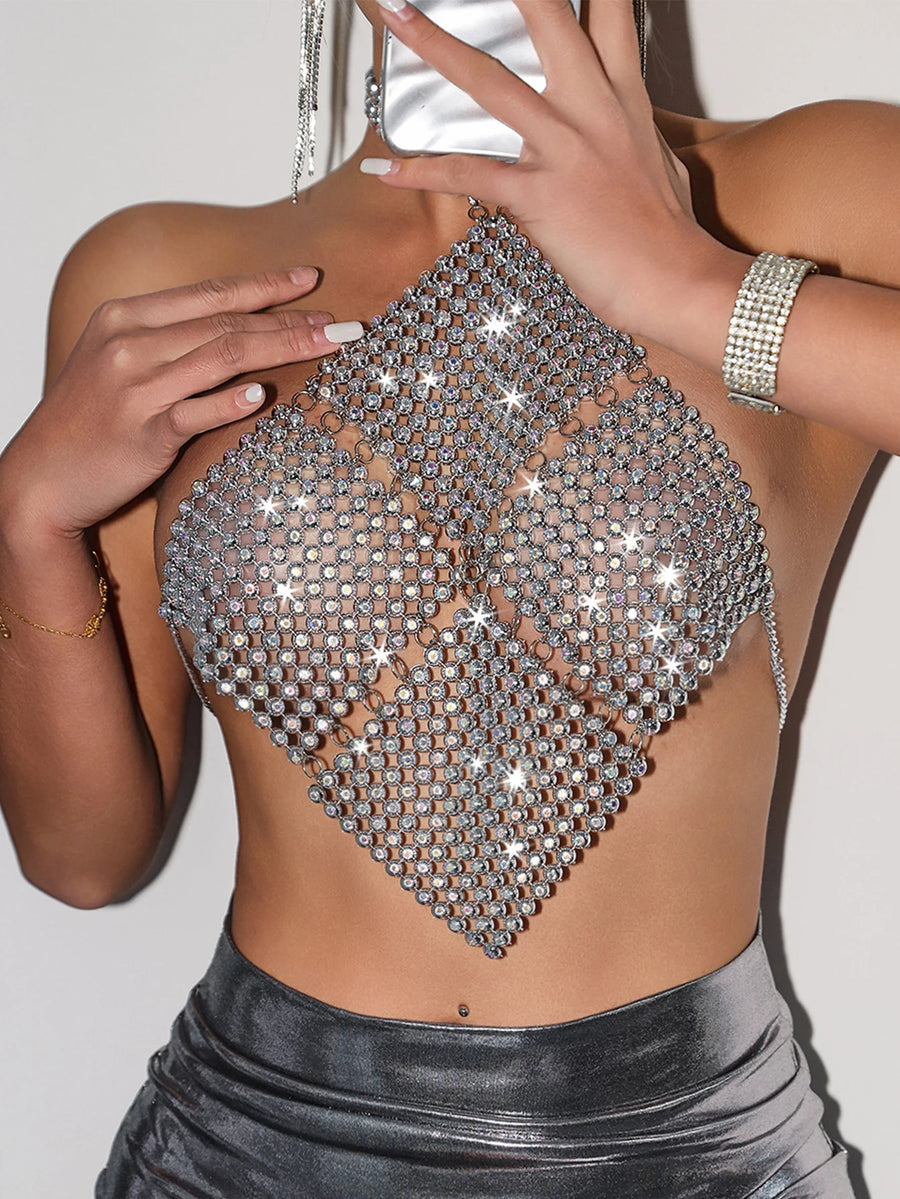 Haut Court Corset Femme | À Strass Élégant