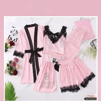 Sleepwear Chemise Nightwear Underwear Ice Silk Pajamas Set Robe New Victoria'S Secret Sexy Womens Lace Trim Homewear Ladies