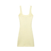 2025 Summer Women'S Knitted Dress Sexy U-Neck Sleeveless Bodycon Mini Dresses Holiday Beachwear Vintage Streetwear