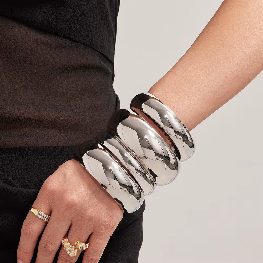Bracelet Épais Femme | Plaqué Or Élégant et Tendance