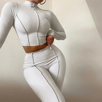 Ladies Matching Set High Waist Slim Pants Suit Jumpsuit Overall Spring Summer