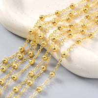 Dubai Gold Beaded Chain Necklace with Lockbone and Tassel Bead Necklace, Long Pendant Necklace, Bracelet, and Earring Set