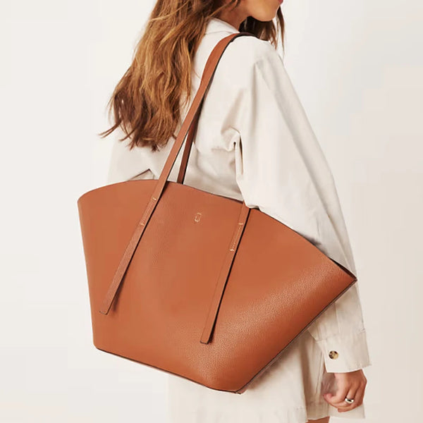 Oversize Arc-Shaped Design Tote Bags for Women Luxury Designer Handbags and Purses 2025 New in PU Wide Shopper Underarm Shoulder
