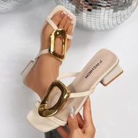 Women Sandals Sexy Designer Wedding Shoes Elegant Women Sandals Medium High Heel Open Toe Luxury Fashion Party Women'S Shoes