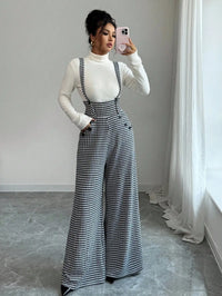Salopette Femme | Noire et Blanche à Jambes Larges