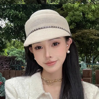 New Spring and Summer Thin Breathable Equestrian Hats for Women Show Small Face Outdoor Travel Photo French Elegant Retro Berets