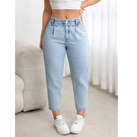 2026 New Elastic Versatile Slim Straight Jeans Large Size Casual Minimalist Jeans Trendy Straight Leg Denim Pants