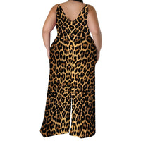 Plus Size Animal Print Jumpsuit - Strapless Wide Leg Romper with Scarf, Sexy Palazzo Pants for Women