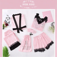Sleepwear Chemise Nightwear Underwear Ice Silk Pajamas Set Robe New Victoria'S Secret Sexy Womens Lace Trim Homewear Ladies