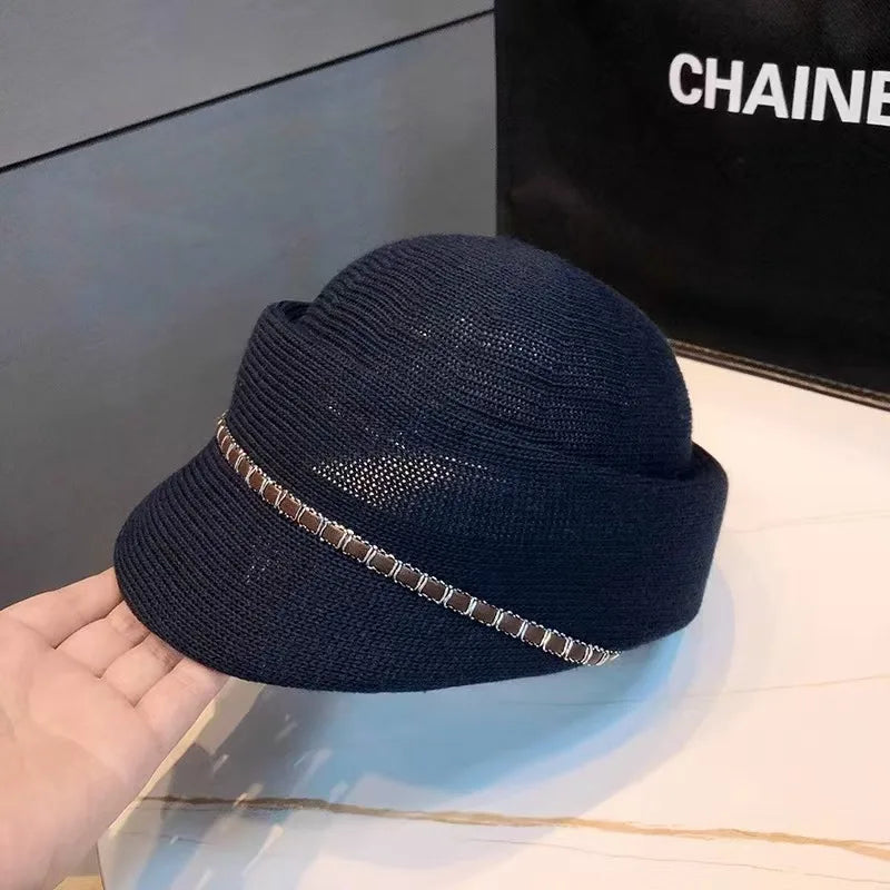 New Spring and Summer Thin Breathable Equestrian Hats for Women Show Small Face Outdoor Travel Photo French Elegant Retro Berets