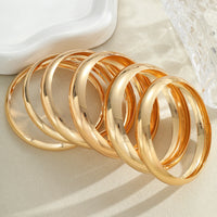 Vintage Chunky Wheels Metal Cuff Bangles Bracelets Set for Women Fashion Simple Smooth Exaggerated Stacked Bangles Jewelry Gifts