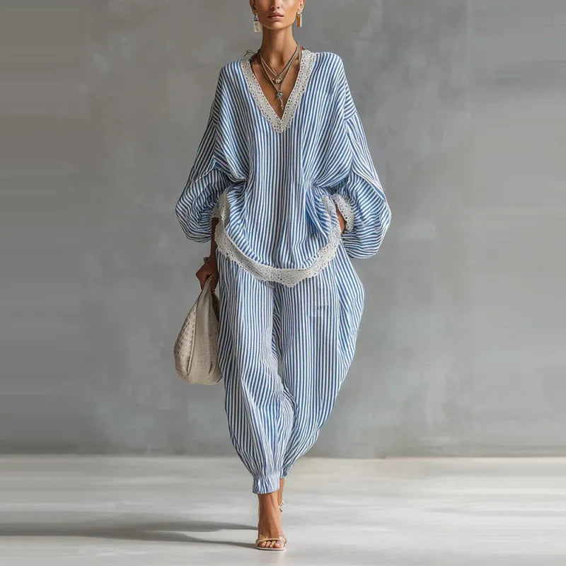 Ensemble Deux Pièces Femme | À Rayures Tendance