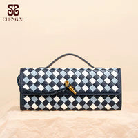 New Plaid Sacs Main Pour Femmes High-End Woven Evening Bag Fashionable Diamond Grid Organ Bag Single Shoulder Crossbody Bag