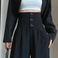 High Waisted Black Pants, Women'S Autumn New Style, Hanging Floor Pants, Casual Loose Wide Leg Pants