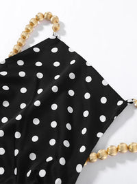 Backless Sexy Polka Dot Beach Dress Women Beaded Strap Slim Party Evening Holiday Long Dresses 2026 Summer Lady Fashion Skirt