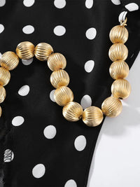 Backless Sexy Polka Dot Beach Dress Women Beaded Strap Slim Party Evening Holiday Long Dresses 2026 Summer Lady Fashion Skirt