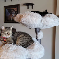 Gray 1 Modern Cat Tree Tower Wooden Flower Cat Tree Wood Floral Cat Climbing Tree Tower for Scratcher Christmas