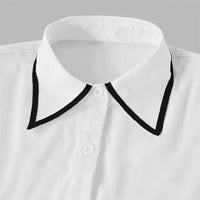 Women'S Blouse Fashion Shirt Formal Bow Tie Long-Sleeve Contrasting Trim Tops Slim-Fit Workwear Elegant Office Lady Shirts Women