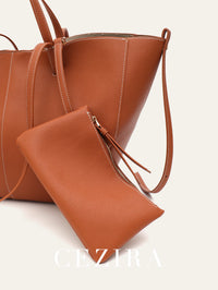 Fashionable PU Vegan Leather Tote Handbag for Women Classic Large Capacity Shoulder Bag Top-Handle Purse Shopping Travel Commute