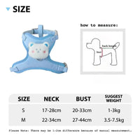 Summer Cute Animal Harness Leash Set Breathable Anti-Lost Dog Chest Straps Cartoon Adjustable Pet Walking Harnesses Lead Pet