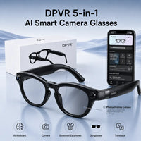 DPVR G1 Smart AI Glasses - Wearable Smart Glasses with 141-Language Translation, Smart Image Recognition, 1080P Offline Video Recording for Everyday Moments, Photochromic Lenses, Never Miss a Great Moment Again Camera BT, Ideal Father