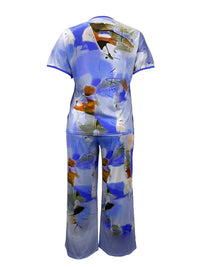 2 Piece Sets Women Outfit Fashion Print Top and Trousers Female Clothing Summer Suit Pants for Ladies Casual plus Size Clothes