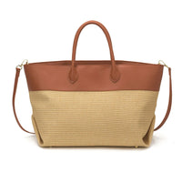 Hot Sale Boho Style Summer Straw Bag Large Capacity Woven Shoulder Bag Contrast Color Fashion Casual Women Daily Handbag