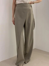 Summer Women'S Pants Office Lady New Design Fashion Loose Chic Minimalist Work Wear OL High Waist Wide Leg Casual