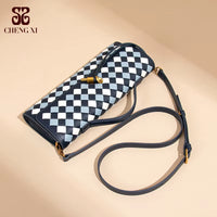 New Plaid Sacs Main Pour Femmes High-End Woven Evening Bag Fashionable Diamond Grid Organ Bag Single Shoulder Crossbody Bag