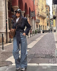 2025 New Women'S British Wind Trench Coat Style Double-Breasted Long Sleeve Belt Lapel Jacket Short Coat