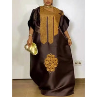 African Dresses for Women Traditional Africa Clothing Dashiki Ankara Embroidery Gown Abayas Robe Muslim Kaftan Maxi Long Dress