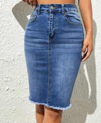 New Elastic High-Waist Denim Hip Skirts Women
