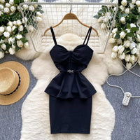 Women Chic Spliced V-Neck off Shoulder Slim Sexy Vintage Pencil Dress High Street French Fashion Elastic Women Clothing
