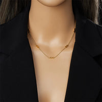 316L Stainless Steel Golden Infinite Necklace Bracelet Earrings Suit Women 2024 New Number Digit8 Non-Fading Jewelry Set