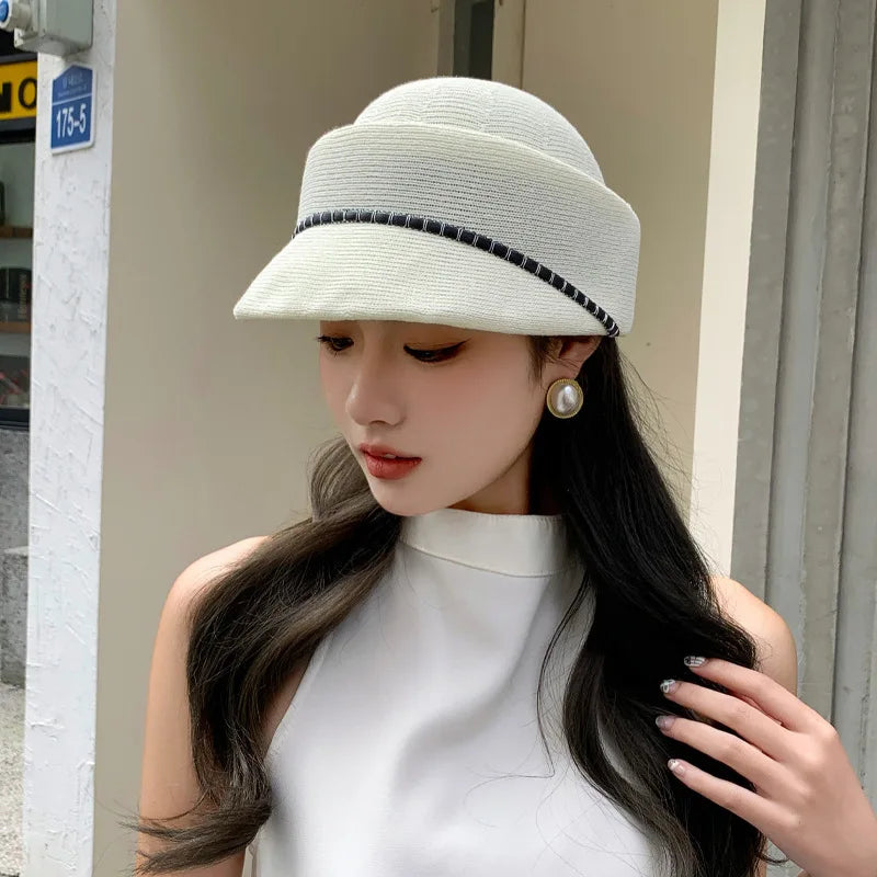 New Spring and Summer Thin Breathable Equestrian Hats for Women Show Small Face Outdoor Travel Photo French Elegant Retro Berets