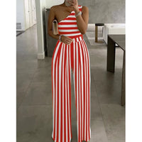 New 2025 Jumpsuits for Women Solid Color off Shoulder High Waist Pants Jumpsuits Female Fashion Casual Elegant Jumpsuit Outfits