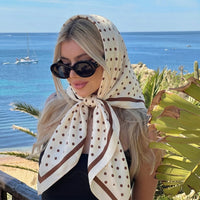 2026 Silk Shawl Square Scarf for Women Print Headband Foulard Satin Hijab Hair Bands Neckerchief Female Head Wraps Bandana