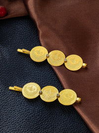 A Pair of Fashionable Hairpin Coin Tassel Gold Simple-Edge Clip Ladies' Accessory Single Clip