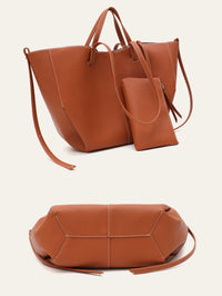 Fashionable PU Vegan Leather Tote Handbag for Women Classic Large Capacity Shoulder Bag Top-Handle Purse Shopping Travel Commute