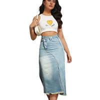 2026 Long Skirt Women Denim Skirts Split High Waist Distressed Washed Button Pockets Summer Punk Streetwear Y2K Vintage a Line