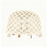 Starfish Hat Boho Pearl Trim Cap Summer Shell Crochet Head Beanie Cap Women Cap for Beach Travel