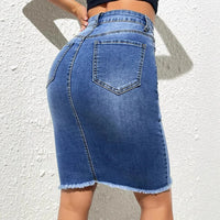 New Elastic High-Waist Denim Hip Skirts Women