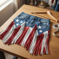 Denim Fringe Skirt Patriotic Waist Belt Skirt Waist Belt Accessory Flexible Soft