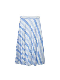 TFMLN Women Vintage Blue Striped Skirt Summer Fashion Trends High Waist a Line Skirt Vacation Casual Female Clothing 2026