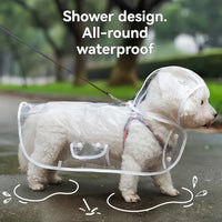 Transparent Waterproof Dog Raincoat, Raincoat for Small and Medium-Sized Dogs, Teddy and Bichon Frise Dog for Rainy Days Walking