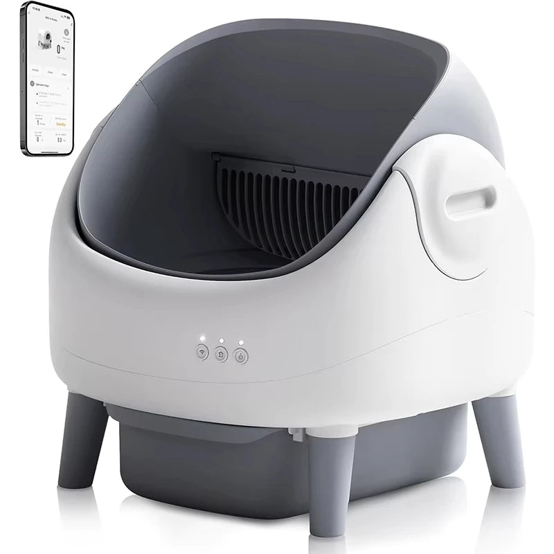 Low Noise Odor-Proof Wifi Remote App Control Large Electric Automatic Smart Open Top Self-Cleaning Cat Toilet Litter Box