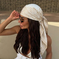 Square Silk Scarf Women Luxury 90Cm Brand Satin Print Hijab Scarves Muslim Pareo Bandana Female Shawl Wrap Headband Foulard